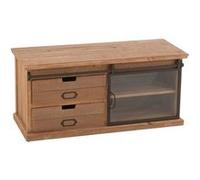 Meuble TV industriel 100x39,5x45,5 cm en bois et métal - HUSTRIO Bois
