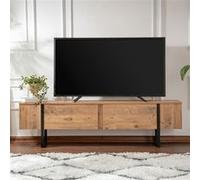 Concept Usine Meuble TV MOOV – Industriel 180 cm, 2 placards bois & métal noir