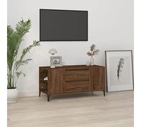 Meuble TV Industriel Bois d'Ingénierie Chêne Brun 102 cm, de Salon avec 4 Cases et 2 Tiroirs, Meuble Télévision Moderne pour Salon Salle de Séjour, Design Stable et Grand Espace de Rangement