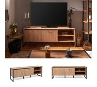 Meuble TV Industriel en Bois Chêne Buffet Bas Moderne Salon Design Homestyle4u