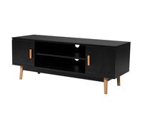 Happy Garden Meuble TV Joey Noir. Meuble Bas Style scandinave pour télévision et Console de Jeux. Meuble avec armoires et étagères.
