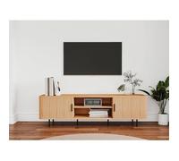 Finori Meuble TV Kajsa 56B – décor chêne et noir – 160 x 45 x 40 cm
