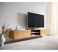 Meuble-TV Kayu 240 cm acacia naturel 4 portes flottantes