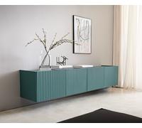 Meuble-TV Kelani 200 cm pétrole 4 portes flottantes