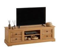 Meuble TV KENT en pin massif, finition teintée/cirée Finition cirée/coloris antique G