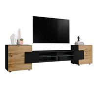 Meuble TV Komodee MERANO - sans LED - Beige - 230 x 53 cm - Brillant