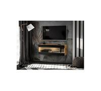 Meuble TV Komodee TIVOLI RTV2 - Bois Naturel Noir - 100 x 36 cm