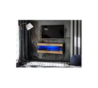 Meuble TV Komodee TIVOLI RTV2 - LED Bleues - Marron - 100 x 36 cm