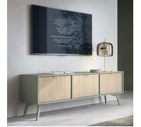Meuble TV Komodee TOFINO RTV1 Pieds en bois Vert Chêne 38 x 158 x 52 cm