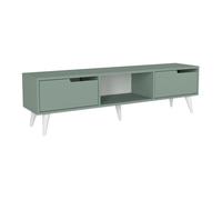 Meuble TV Kullila 160 x 35 x 40 cm vert / blanc