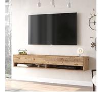 [en.casa] Meuble TV à 2 Portes Meuble de Rangement Design pour Salon avec 2 Espaces de Stockage Panneau de Particules Mélaminé 30 x 180 x 32 cm Effet Chêne Rustique