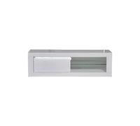 Meuble TV Laqué Blanc Porte Coulissante et Leds - DAYTON WHITE -