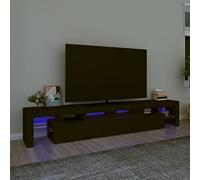 Meuble TV LED avec finition blanche 200 x 36,5 x 40 cm Ensemble de meubles de salon moderne parfait pour chambre à coucher et salon Design élégant avec éclairage LED peu encombrant