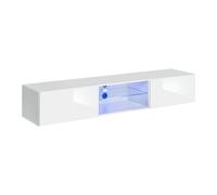 Meuble TV LED Design "Switch III" 180cm Blanc