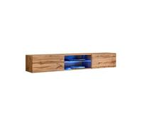 Meuble TV LED Design "Switch III" 180cm Naturel