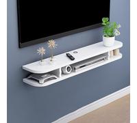 Meuble TV LED flottant avec verre rayé, console multimédia murale pour salon et chambre à coucher, meuble multimédia moderne avec éclairage d'ambiance