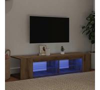 Meuble TV LED Moderne avec Éclairage RGB, Bois d'Ingénierie Chêne Artisanal, 135 cm, Étagères de Rangement pour Salon et Salle à Manger, Design Tendance et Pratique
