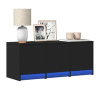 Meuble TV LED Moderne Noir avec Éclairage RGB Ambiant, Bois d'Ingénierie Résistant, 97x34x40 cm, Rangement Spacieux pour Salon et Salle de Séjour