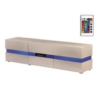 Meuble TV LED ""Vida' - 177 x 39 x 45 cm - Blanc laqué