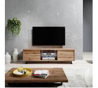 Meuble TV - LEFYR - 140 cm - Chêne Wotan - Grande capacité de rangement - Éclairage LED