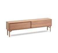 Meuble TV Lenon 2 portes en bois massif et placage chêne 200 x 57 cm, certifié FSC MIX
