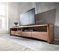 Meuble-TV Live-Edge 230 cm acacia massif marron 4 tiroirs