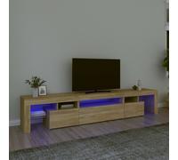 vidaXL Meuble TV avec Lumières LED Centre de Divertissement Rangement Meuble Média Meuble de Salon Salle de Séjour Maison 3152796