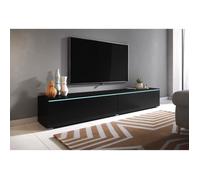 Meuble TV - Lowboard D- 180 cm - Noir graphite - avec LED Banc TV, Table TV Meuble de salon