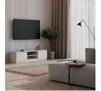 Meuble TV MALMO 140 cm Cachemire - 2 armoires latérales fermées - design moderne