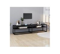 Vidaxl Meuble Tv Noir 180x40x40,5 Cm Verre Trempé Multicolore