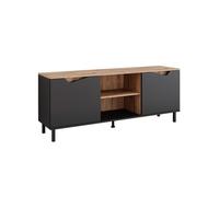 Vicco Meuble TV Marelle, Anthracite/Artisan, 150x60cm | avec 2 portes, convient comme meuble TV ou meuble multimédia