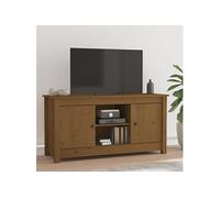 Vidaxl Meuble Tv Marron Miel 103x36,5x52 Cm Bois De Pin Massif Multicolore