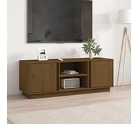Meuble TV Marron miel 110x35x40,5 cm Bois de pin massif