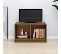 Meuble TV Marron miel 70x33x42 cm Bois de pin massif Brun G