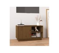 Meuble TV Marron miel 70x34x40 cm Bois de pin massif818238