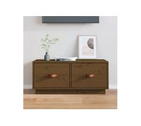 Meuble TV Marron miel 80x34x35 cm Bois de pin massif818243