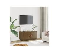 Vidaxl Meuble Tv Marron Miel 80x34x40 Cm Bois De Pin Massif Marron