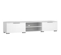 Meuble TV - MATCH - Blanc laqué brillant - 2 tiroirs, une niche - 172,7 x 39,9 x 33,1 cm