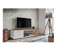 Meuble TV ""Maze I"" - Blanc/Beige - L 150 x H 39 X P 40 cm