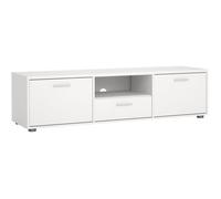 Generique Meuble TV MEDIA Blanc mat 2 portes 1 tiroir 147,2 x 39,8 x 38,4 cm