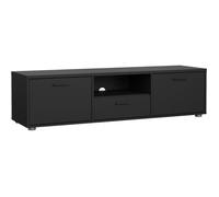 Meuble TV MEDIA mat 2 portes 1 tiroir 147 2 39 8 38 4 cm Noir G