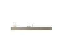 Meuble TV Meuble Console TV Flottant Moderne avec Support Mural de Rangement, Dalle en Bois et Roche Rangement