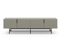PEGANE Meuble TV, Meuble de Salon Aspect Bois Coloris Vert et Pieds en métal Noir - Longueur 200 x Profondeur 35 x Hauteur 55 cm