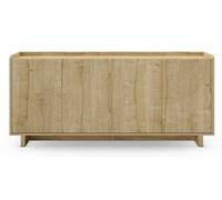 PEGANE Meuble TV, Meuble de Salon avec 4 Portes Aspect Bois Coloris chêne - Longueur 180 x Profondeur 40 x Hauteur 80 cm
