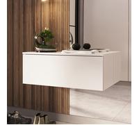 Meuble TV / Meuble de salon - NICOLE - 80 cm - blanc - style moderne