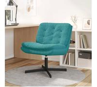 Vidaxl Fauteuil Relaxant Pivotant Turquoise 63 X 75 X 76 Cm Velours
