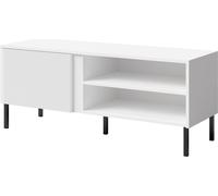 Meuble TV Meuble RTV élégant et tendance MIA 07 blanc, bords protégés par ABS, L:120/H:50/P:41cm , Meuble en panneaux MDF