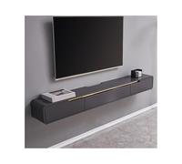 Meuble TV Meuble TV flottant moderne, console TV murale en bois avec armoire à porte rabattable et 2 tiroirs, centre de divertissement flottant peu encombrant, bois d'hévéa Centre de divertissement po