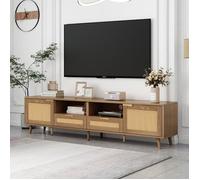 Meuble TV Meubles De Salon Bois Massif Style Moderne 200x37x49 cm