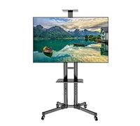 Meuble TV mobile avec roulettes verrouillables - Chariot roulant réglable en hauteur pour écrans plats de 81,3 à 177,8 cm - Idéal pour bureau, école, hôtel et événements - Chariot TV durable et